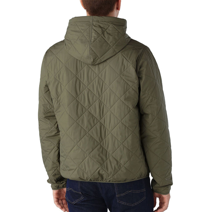 Patagonia Diamond Quilted Bomber Hoodie - Men's Industrial Green Back View