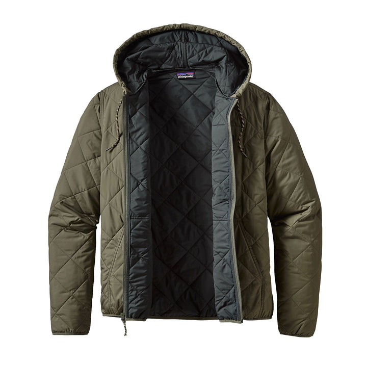 Patagonia Diamond Quilted Bomber Hoodie - Men's Industrial Green Detail 1 View