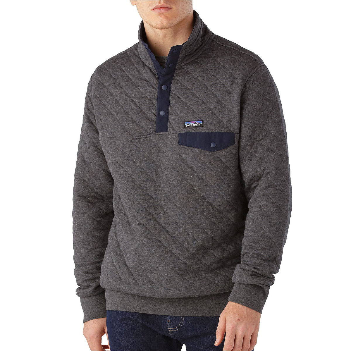 Patagonia Cotton Quilt Snap-T® Pullover Forge Grey Front View