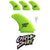 Catch Surf Hi-Performance Safety-Edge Quad Fin Set Neon Lime