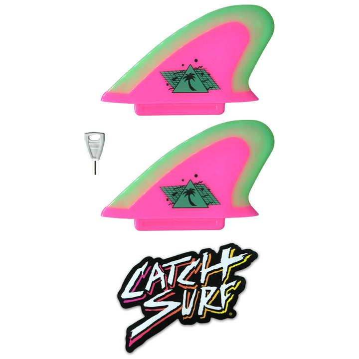 Catch Surf Hi-Performance Safety-Edge Twin Fin Set Hot Pink/Neon Lime