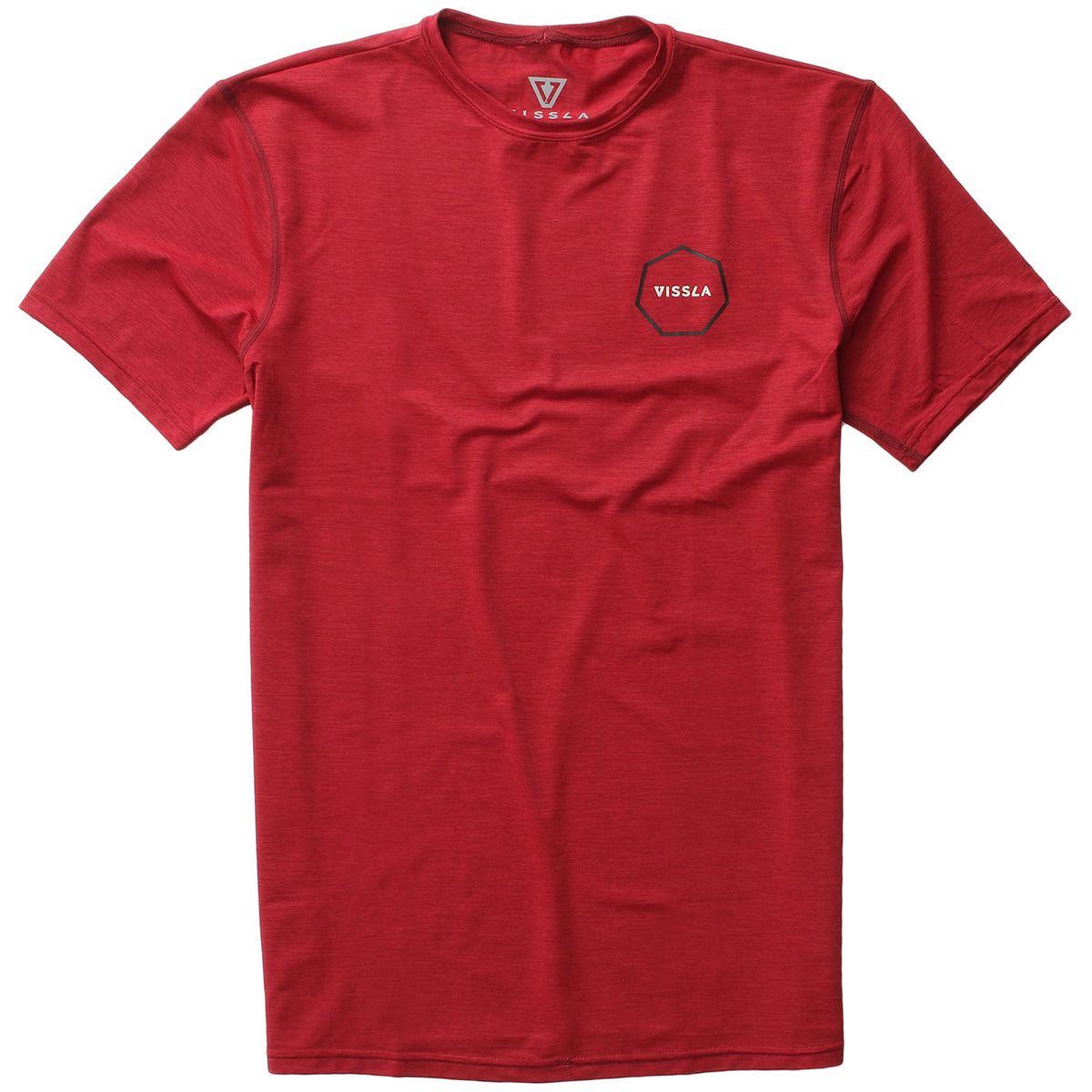 Vissla Alltime Short-Sleeve Surf Shirt Blood Heather Front View