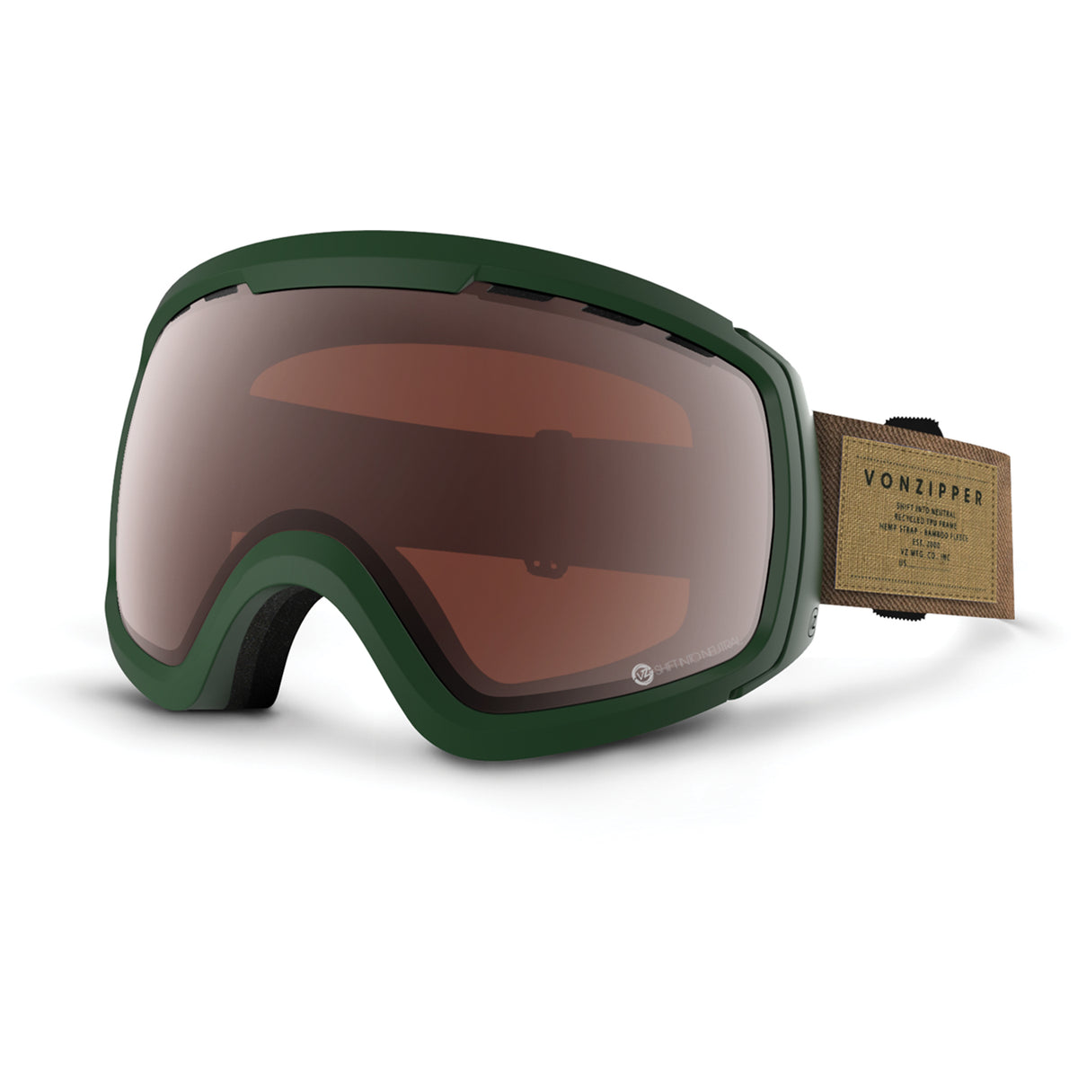 Von Zipper Feenom NLS Goggles Sin Hunter Green Satin/Persimmon Chrome