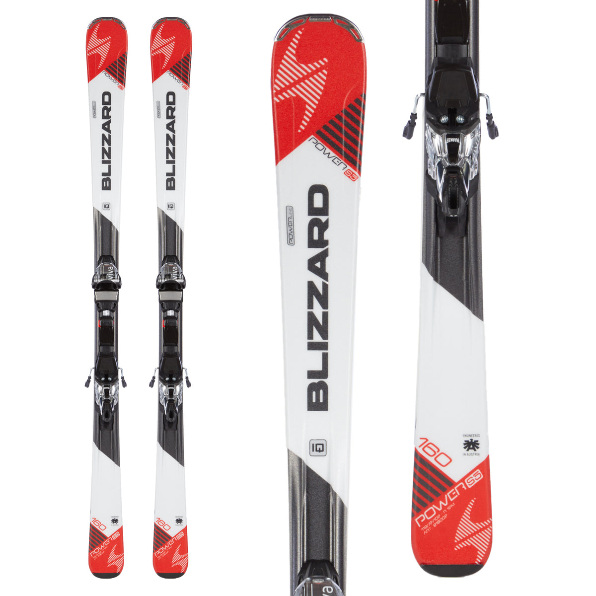 Blizzard Power S5 Skis + IQ-TP12 Viva Bindings 2016 Top View