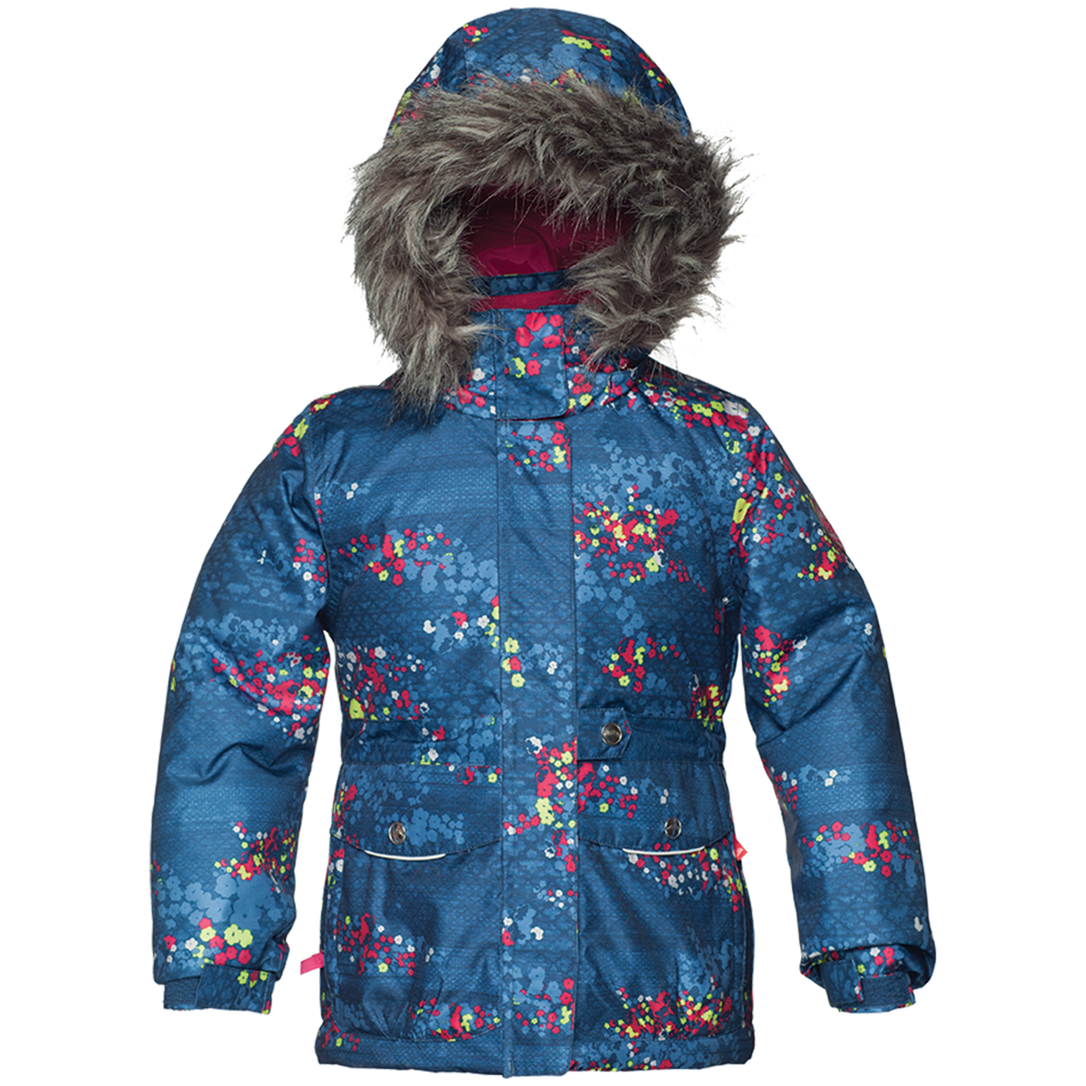 Jupa Maya Jacket - Little Girls' Gunpowder Blue Print
