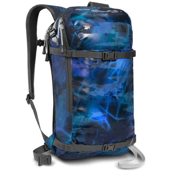 The North Face Slackpack 20L Backpack Shady Blue Nightlights Print Front View