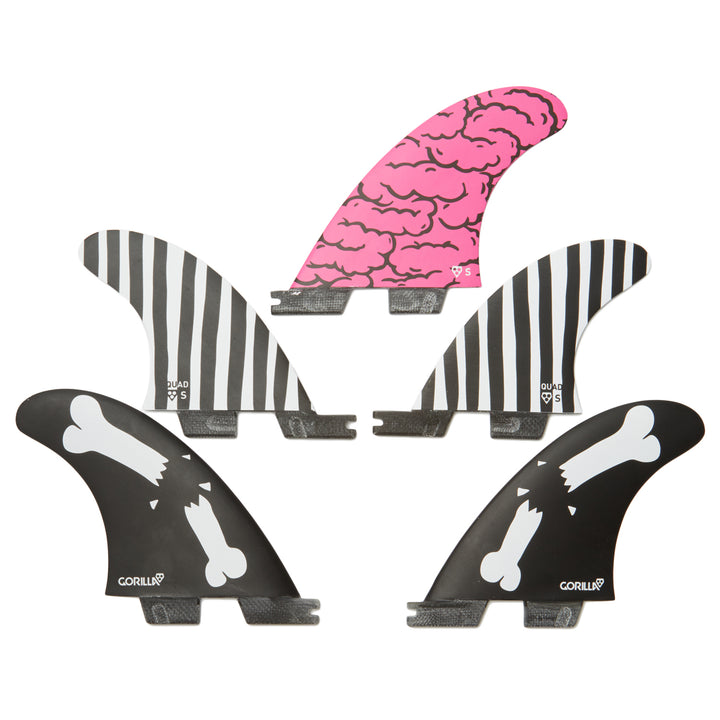 Gorilla Grip x FCS II Brains Bones Bars Small Tri-Quad Fin Set