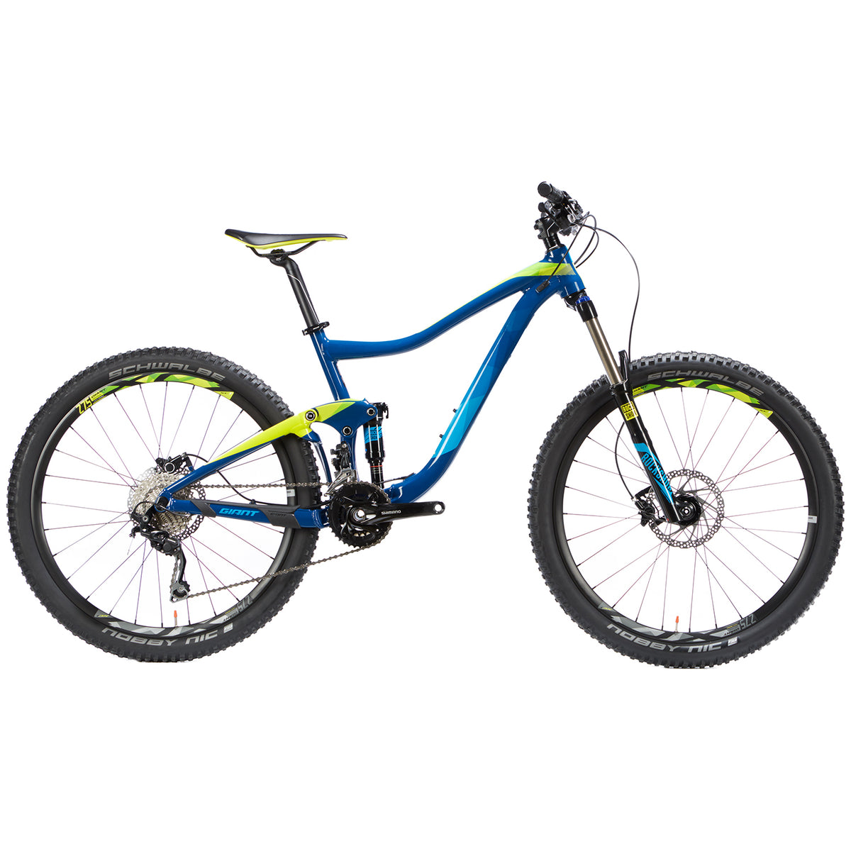 Giant Trance 3 Complete Mountain Bike 2017 Deep Blue/Blue/Green Side View