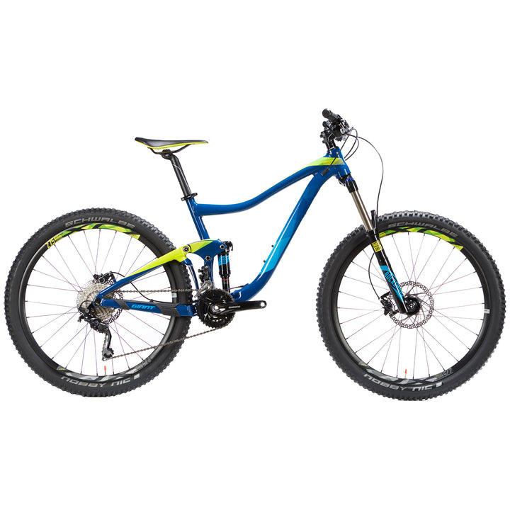 Giant Trance 3 Complete Mountain Bike 2017 Deep Blue/Blue/Green Side View