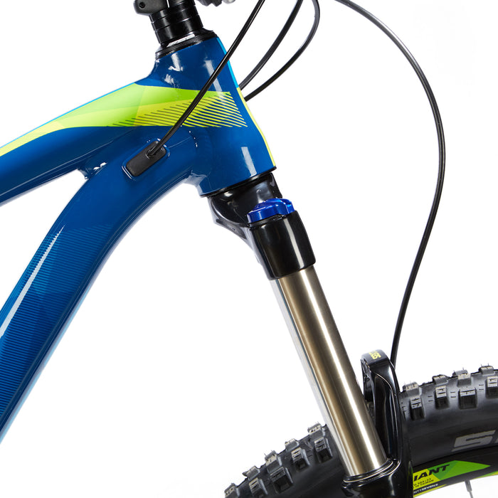 Giant Trance 3 Complete Mountain Bike 2017 Deep Blue/Blue/Green Cabling View