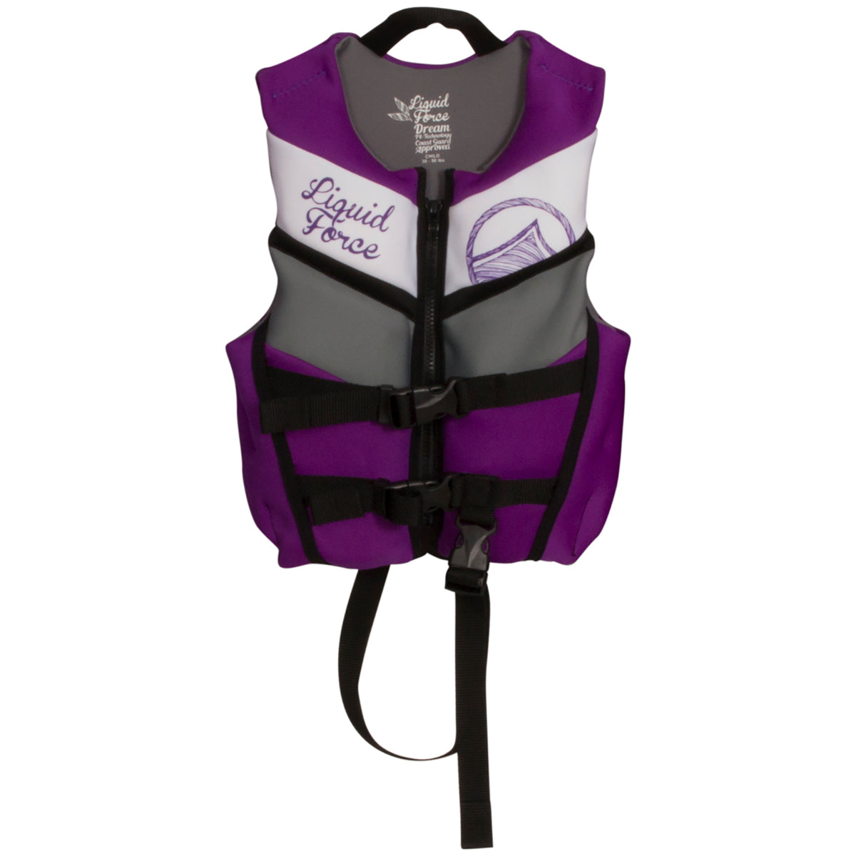 Liquid Force Dream Child CGA Wakeboard Vest - Little Girls' 2019 Purple Front View
