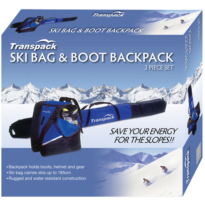Transpack Alpine Boot Bag + Ski Bag Set Black