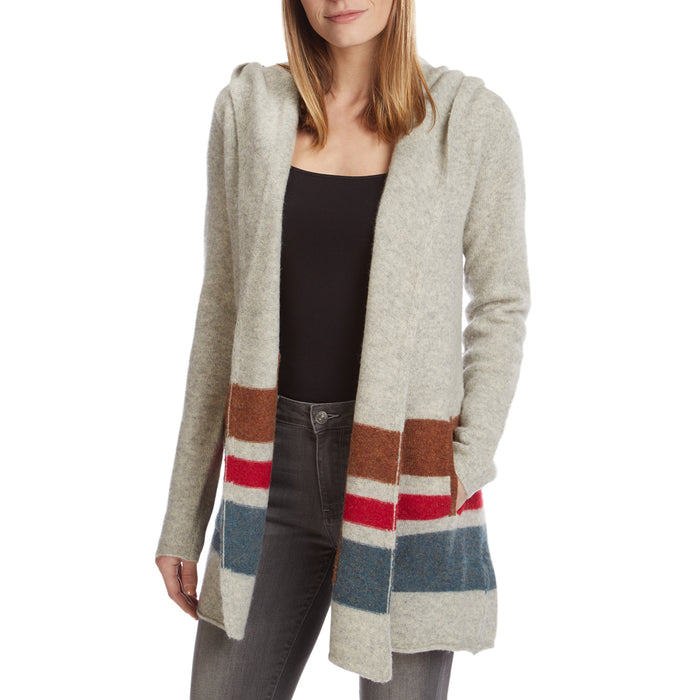 Toad & Co Merino Heartfelt Hoodie - Women's Light Grey Heather Detail 2 View