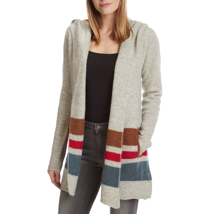 Toad & Co Merino Heartfelt Hoodie - Women's Light Grey Heather Detail 2 View