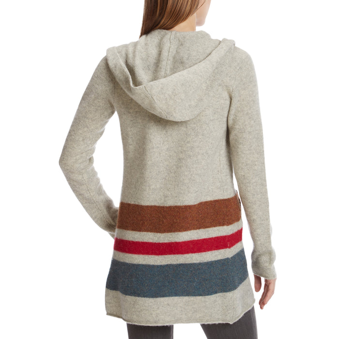 Toad & Co Merino Heartfelt Hoodie - Women's Light Grey Heather Back View