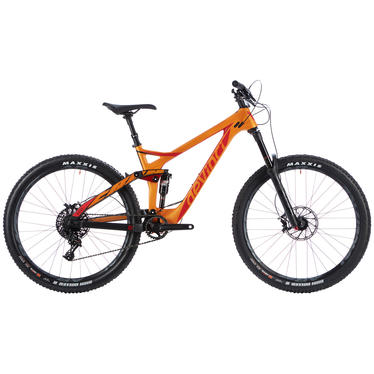 Devinci Troy Carbon GX Complete Mountain Bike 2017 Orange/Red/Black Side View