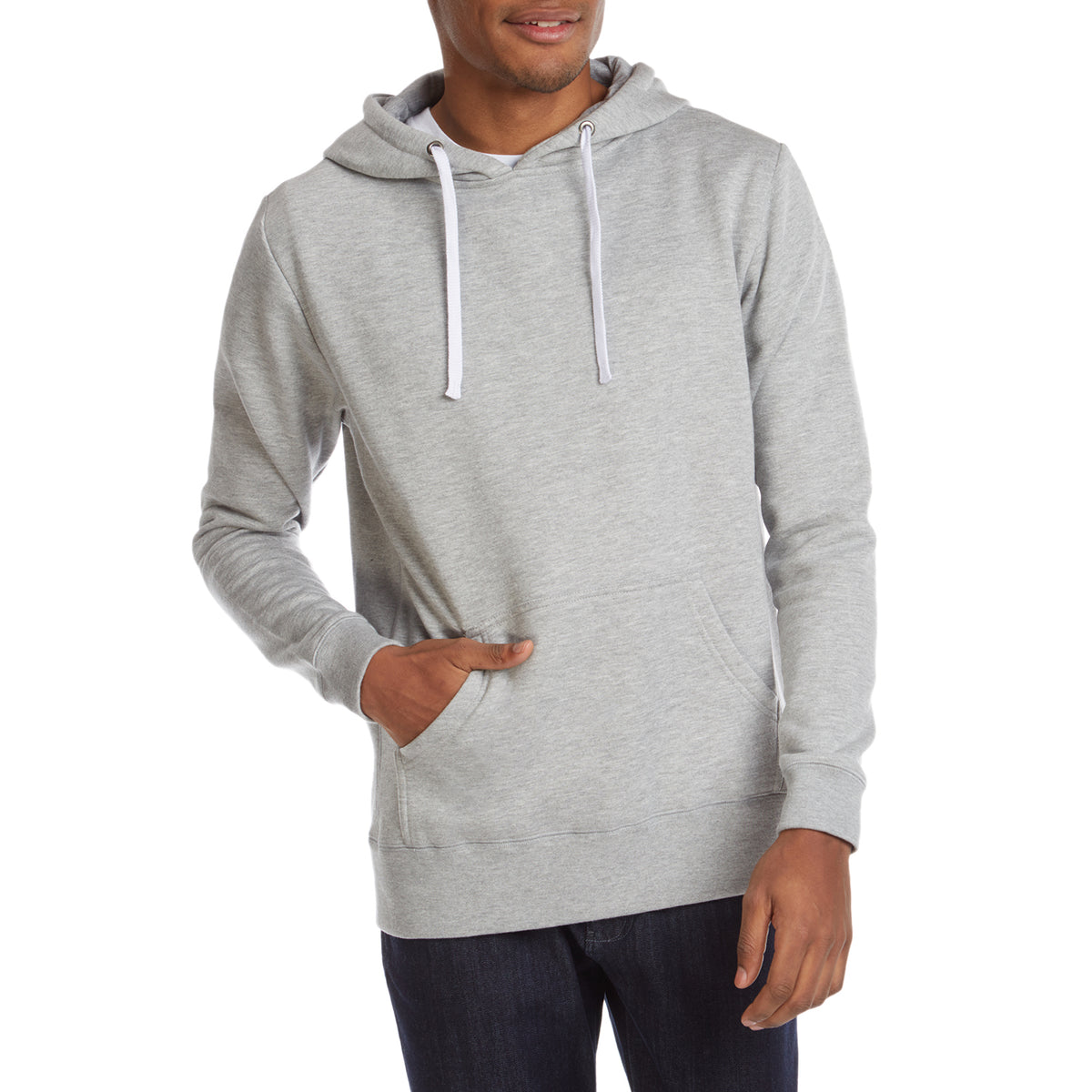 evo Pullover Hoodie Heather Grey Front View