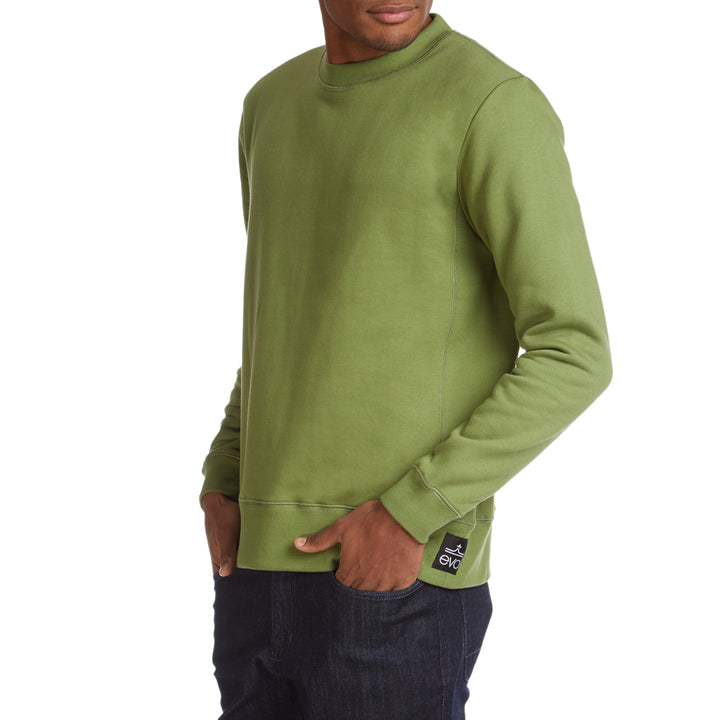 evo Crewneck Sweatshirt Olive Detail 1 View