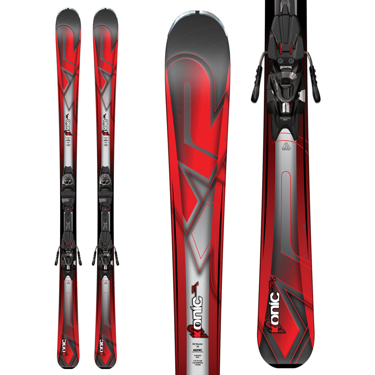 K2 Konic 75 Skis + M2 10 Bindings 2017