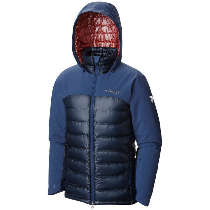 Columbia Titanium HEATZONE 1000 Turbodown™ Hooded Jacket Night Tide/Collegiate Navy/Rust Red