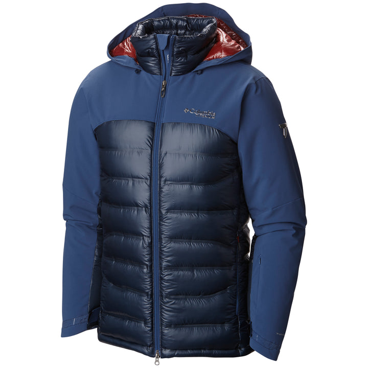 Columbia Titanium HEATZONE 1000 Turbodown™ Hooded Jacket Night Tide/Collegiate Navy/Rust Red