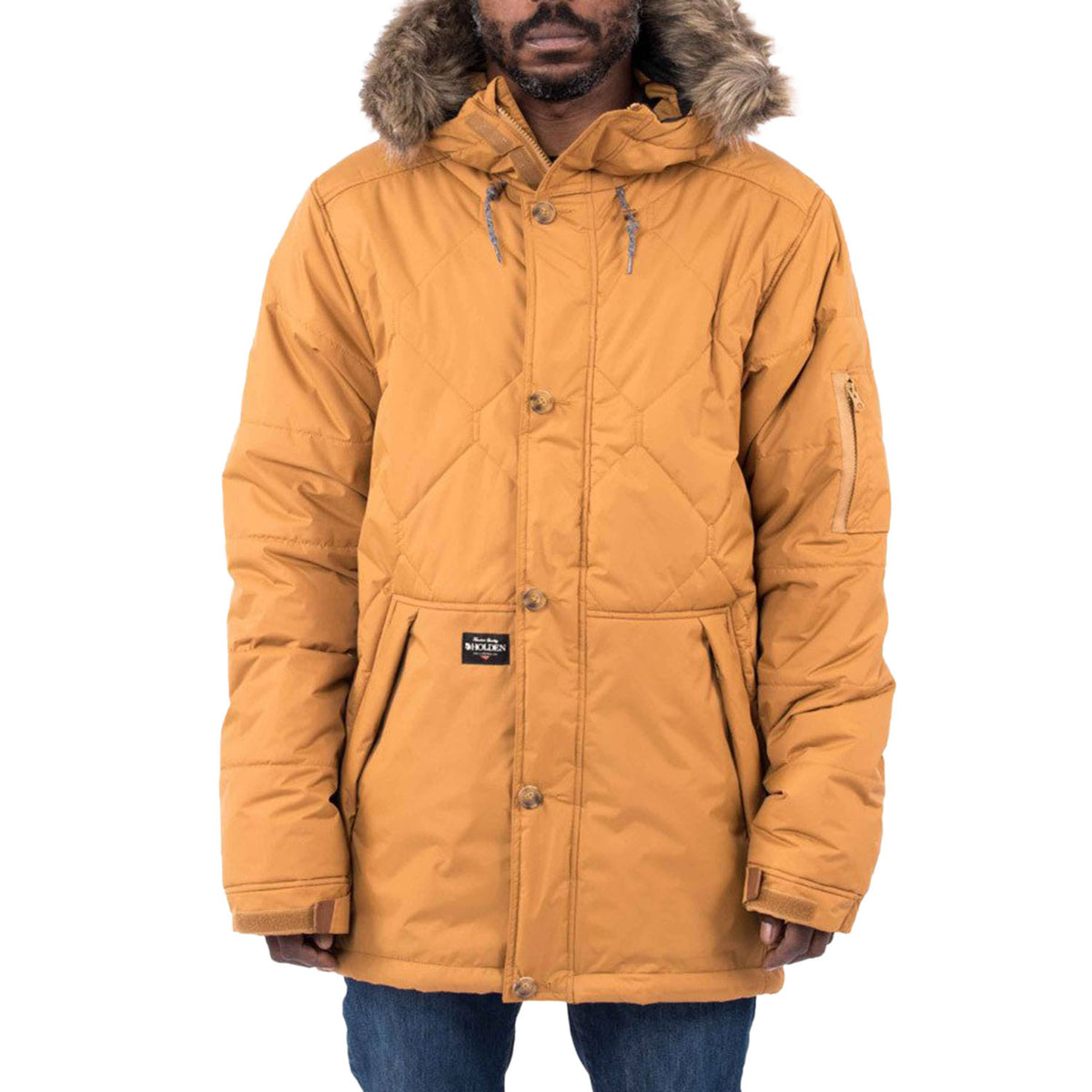 Holden Pacific Down Jacket Camel Front View