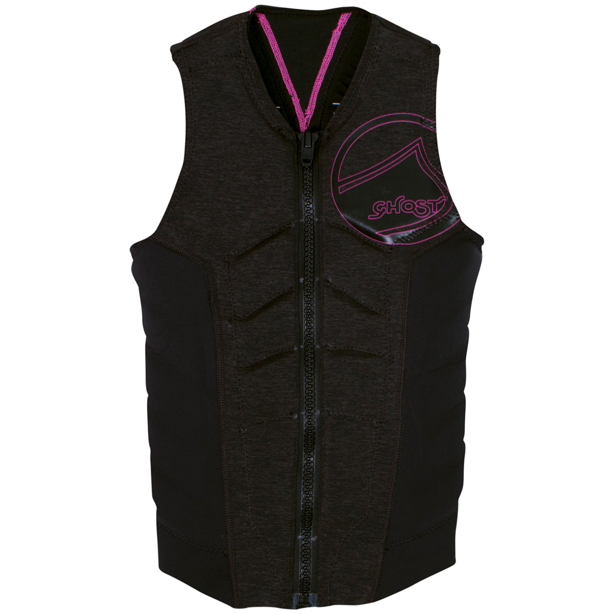 Liquid Force Ghost Comp Wakeboard Vest - Women's 2019 Coal/Pink Front View