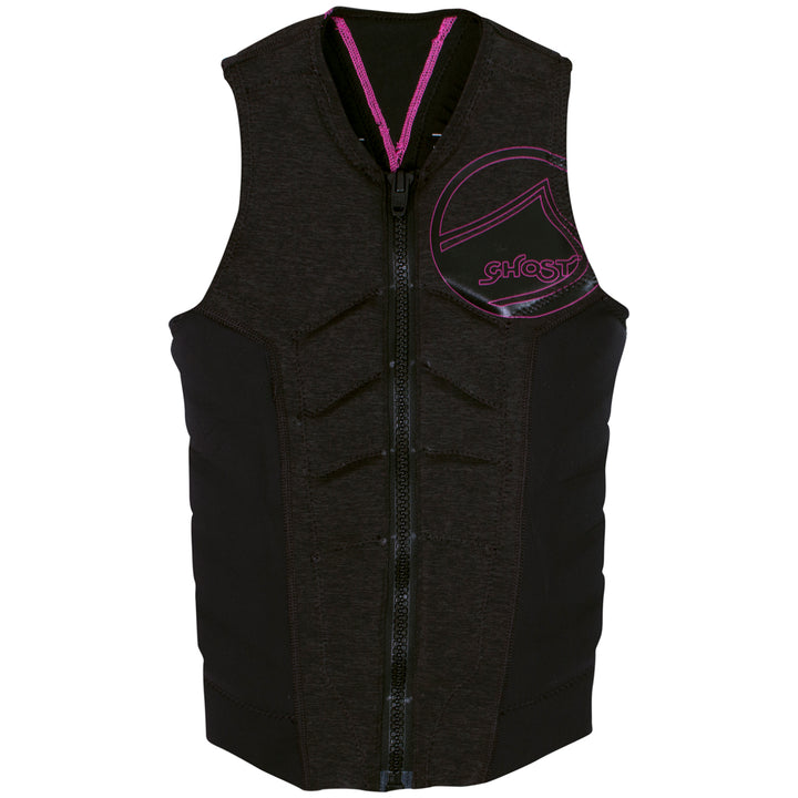 Liquid Force Ghost Comp Wakeboard Vest - Women's 2019 Coal/Pink Front View
