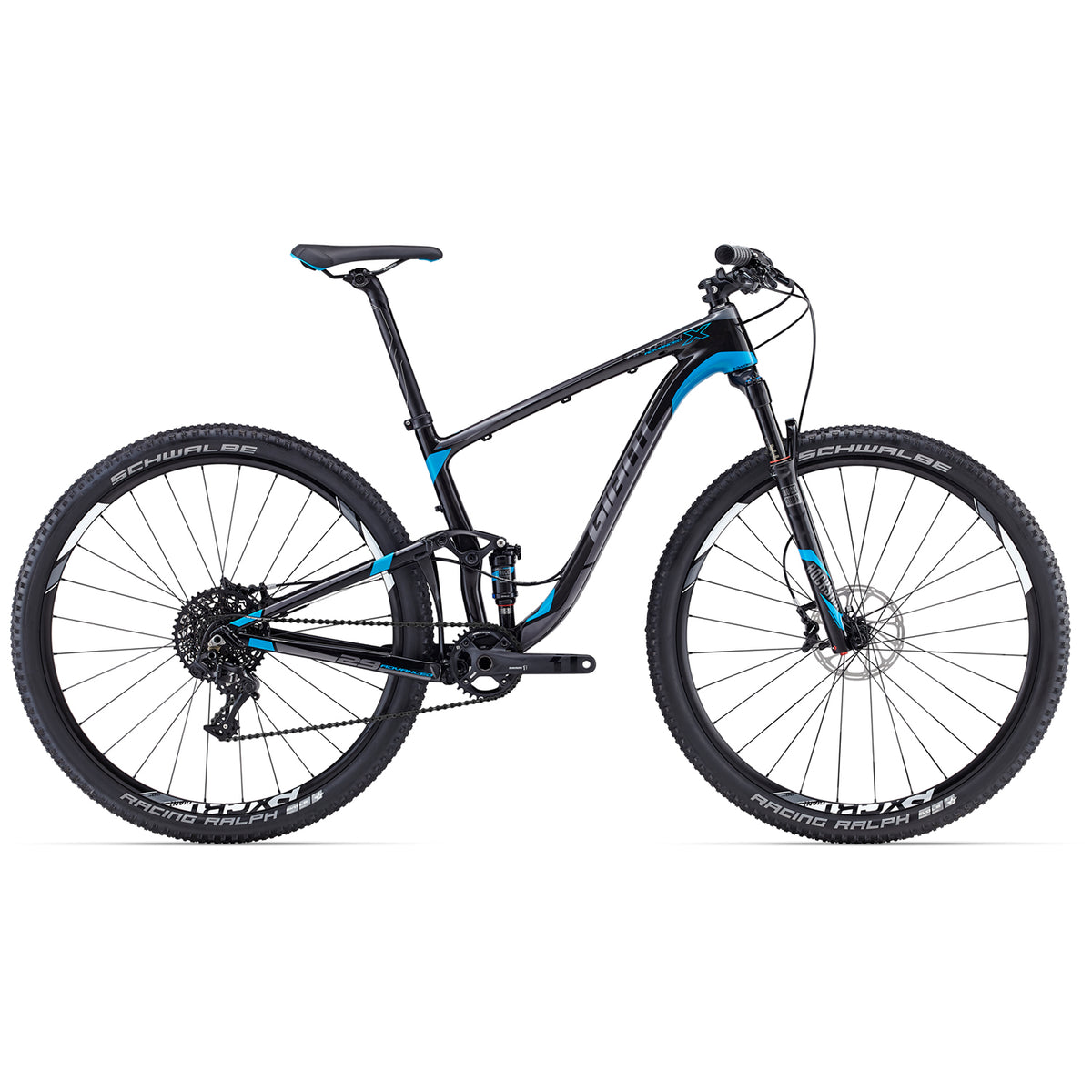 Giant Anthem X Advanced 29er Complete Mountain Bike 2017 Composite/Blue Side View