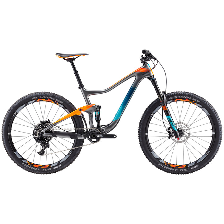 Giant Trance Advanced 2 Complete Mountain Bike 2017 Charcoal/Orange/Green Side View
