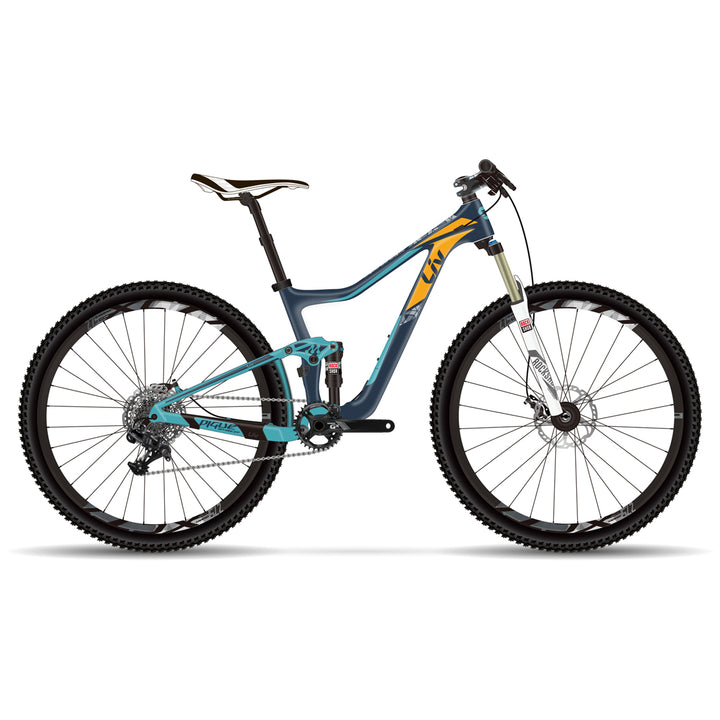Liv Pique Advanced SX Complete Mountain Bike - Women's 2017 Blast Blue/Orange Side View