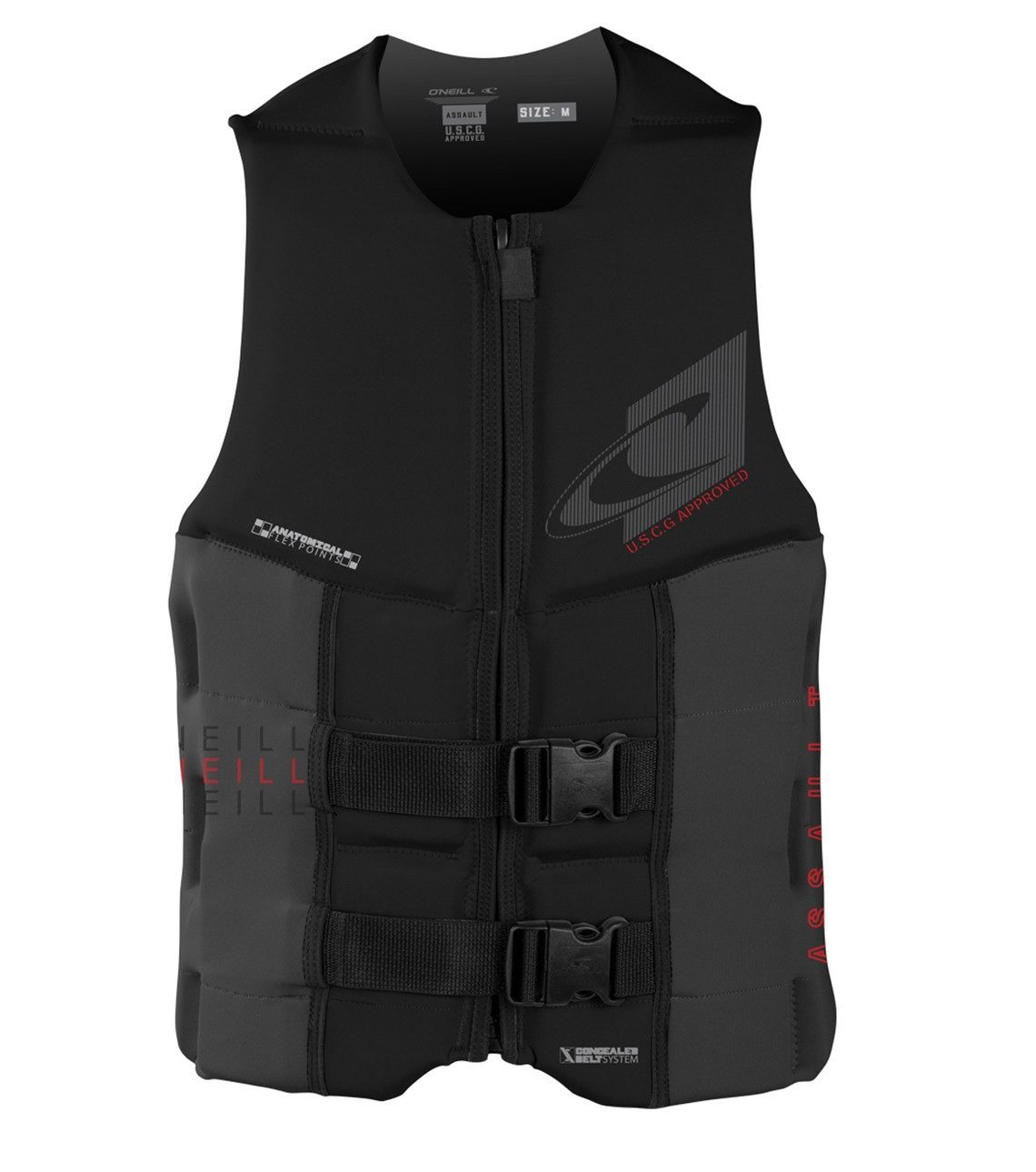 O'Neill Assault LS USCG Wakeboard Vest Black/Black