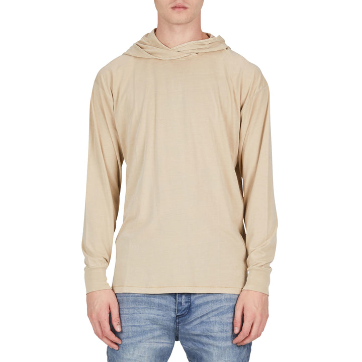 Zanerobe Rugger Hooded L/S T-Shirt Wanderer Pigment Lt Beige