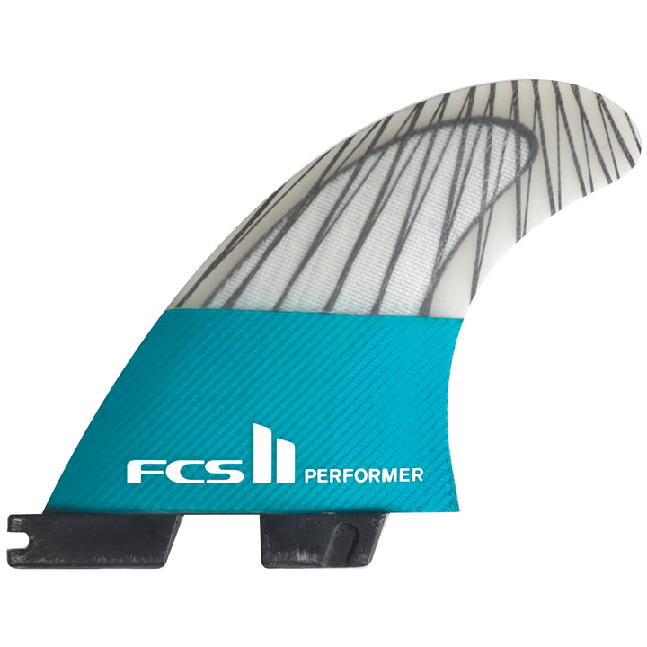FCS II Performer PC Carbon Large Tri Fin Set Teal