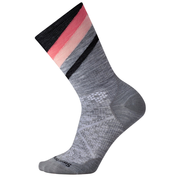 Smartwool PhD® Cycle Ultra Light Pattern Crew Socks - Women's Light Gray