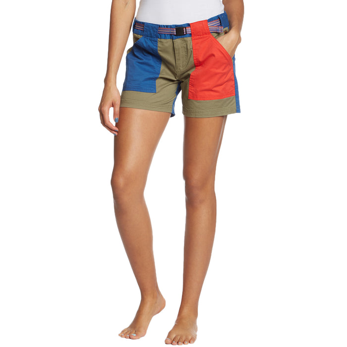Burton Loco Shorts - Women's Lichen Green/True Blue/Coral Detail 1 View