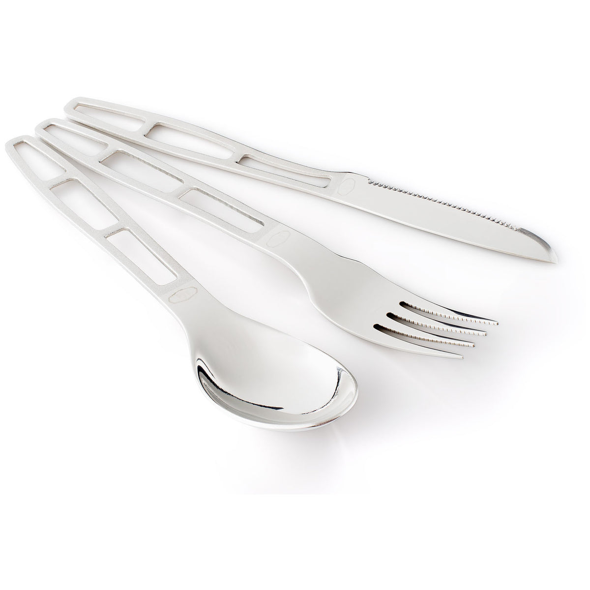 GSI Outdoors Glacier Stainless 3-Piece Cutlery Set Stainless Steel