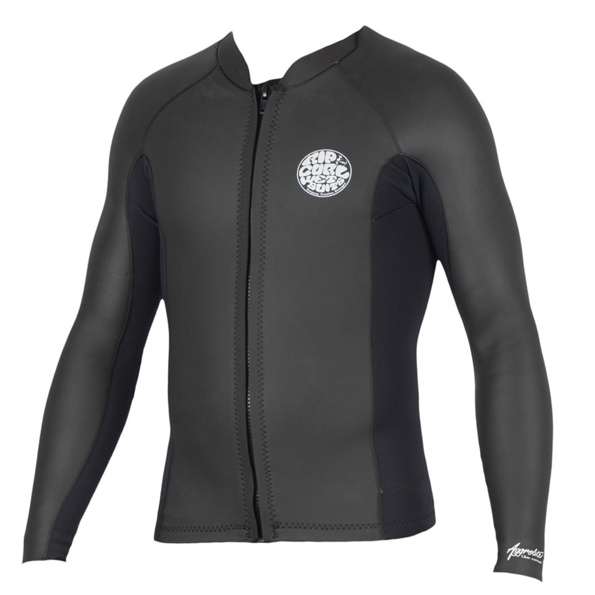 Rip Curl 1.5mm Aggrolite Long Sleeve Front Zip Wetsuit Jacket Black