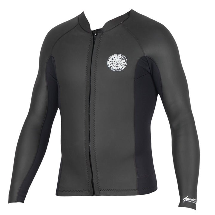 Rip Curl 1.5mm Aggrolite Long Sleeve Front Zip Wetsuit Jacket Black