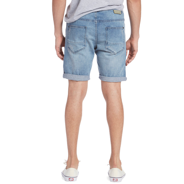 Globe Select Ripped Denim Shorts Blue Ripped