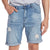 Globe Select Ripped Denim Shorts Blue Ripped