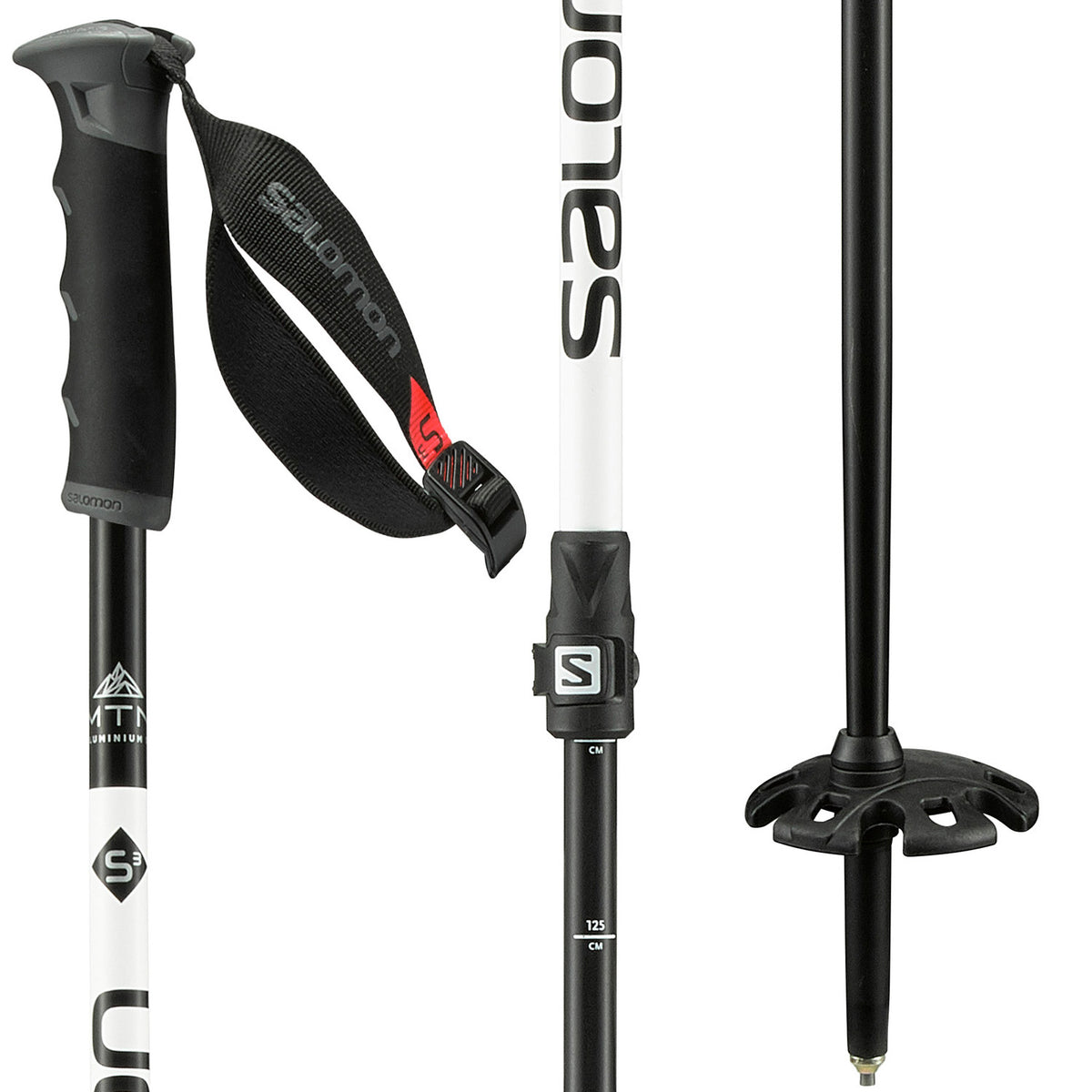 Salomon MTN Alu S3 Ski Poles 2019 White/Black