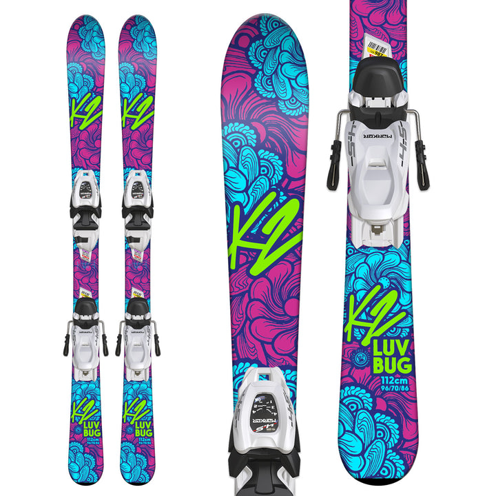 K2 Luv Bug Skis + Marker FDT 4.5 Bindings - Kids' 2019