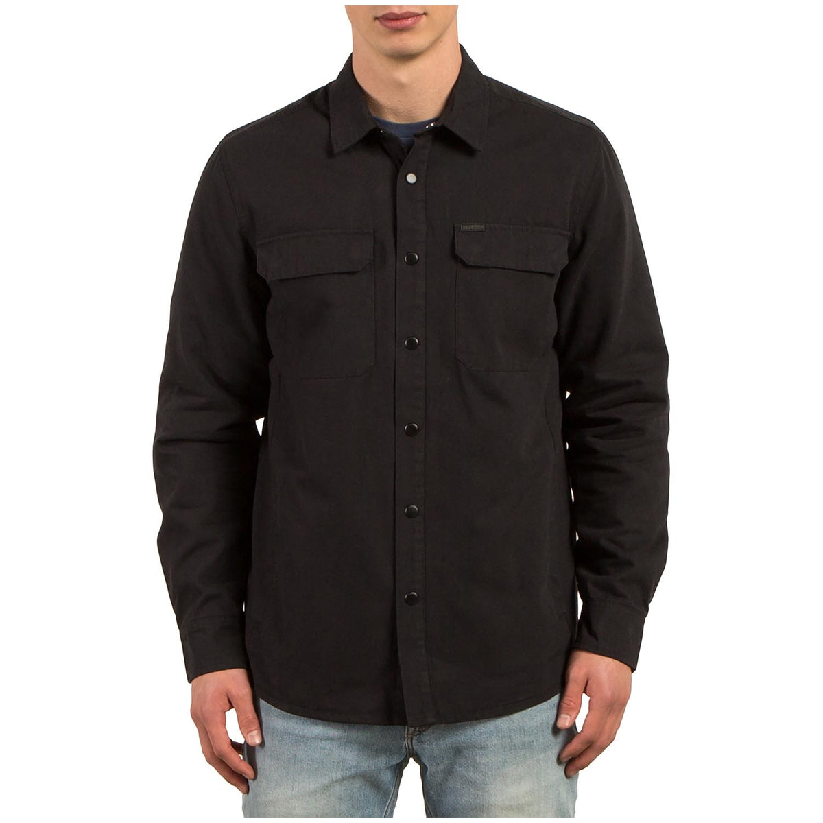 Volcom Larkin Jacket Black Front View