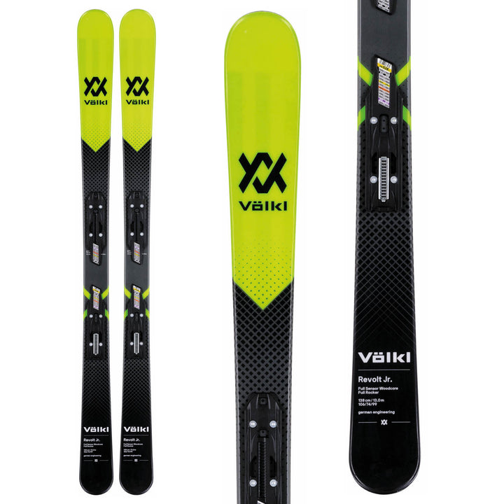 Volkl Mini Revolt Jr Skis + 4.5 VMotion Jr Bindings - Little Boys' 2018
