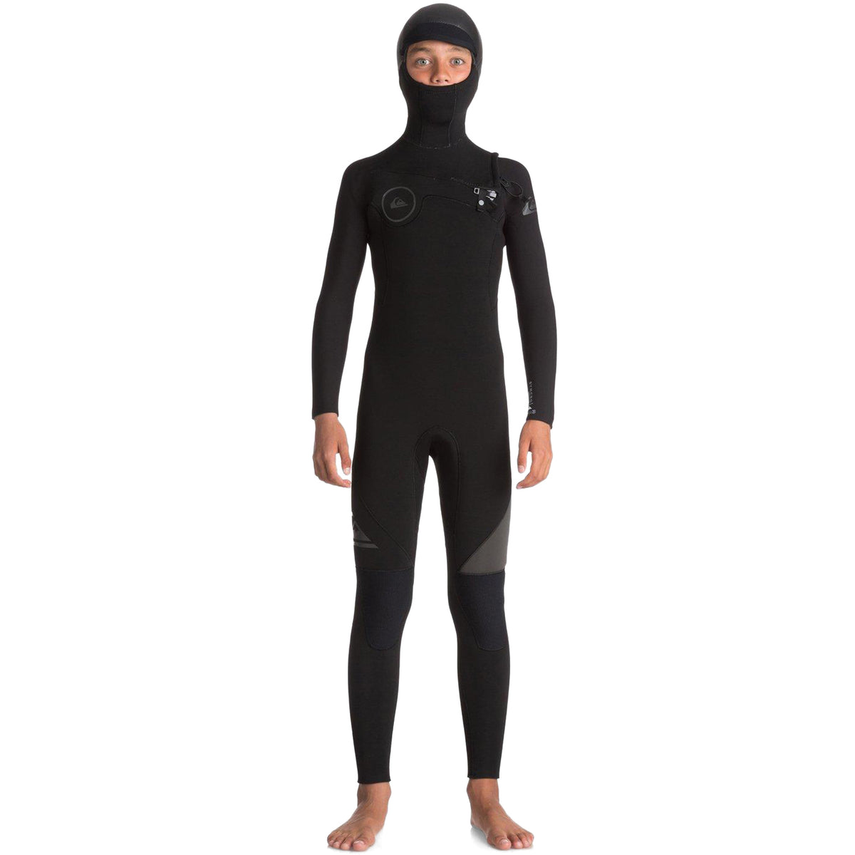 Quiksilver 5/4/3 Syncro Chest Zip GBS Hooded Wetsuit - Boys' Black/Jet Black