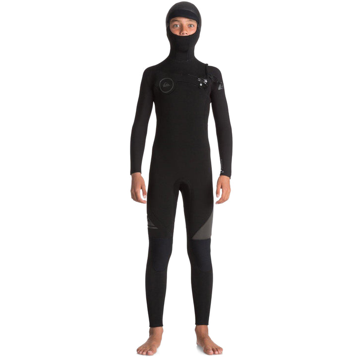 Quiksilver 5/4/3 Syncro Chest Zip GBS Hooded Wetsuit - Boys' Black/Jet Black