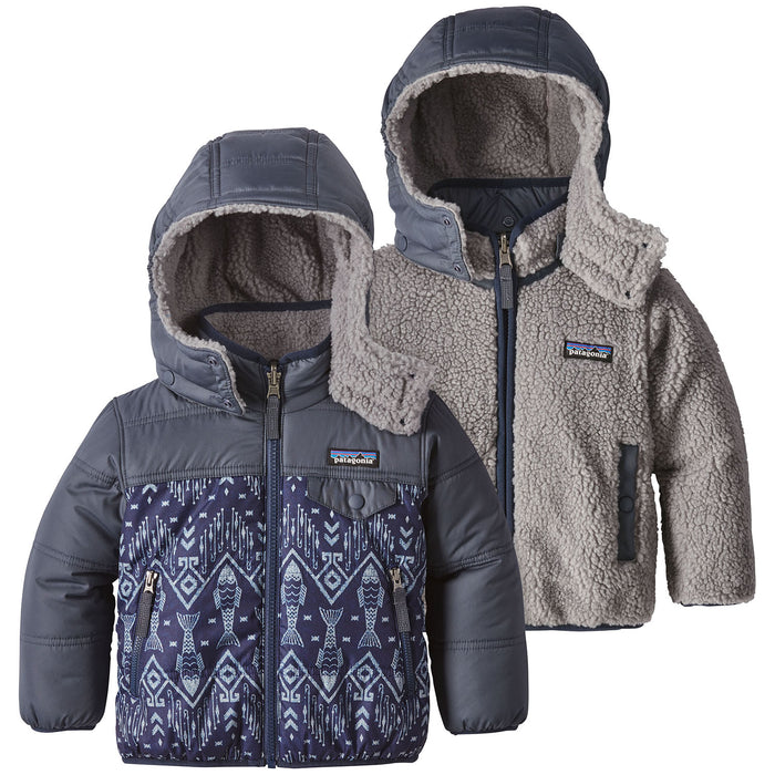 Patagonia Reversible Tribbles Hoodie - Toddler Boys' Indigo Fish: Navy Blue