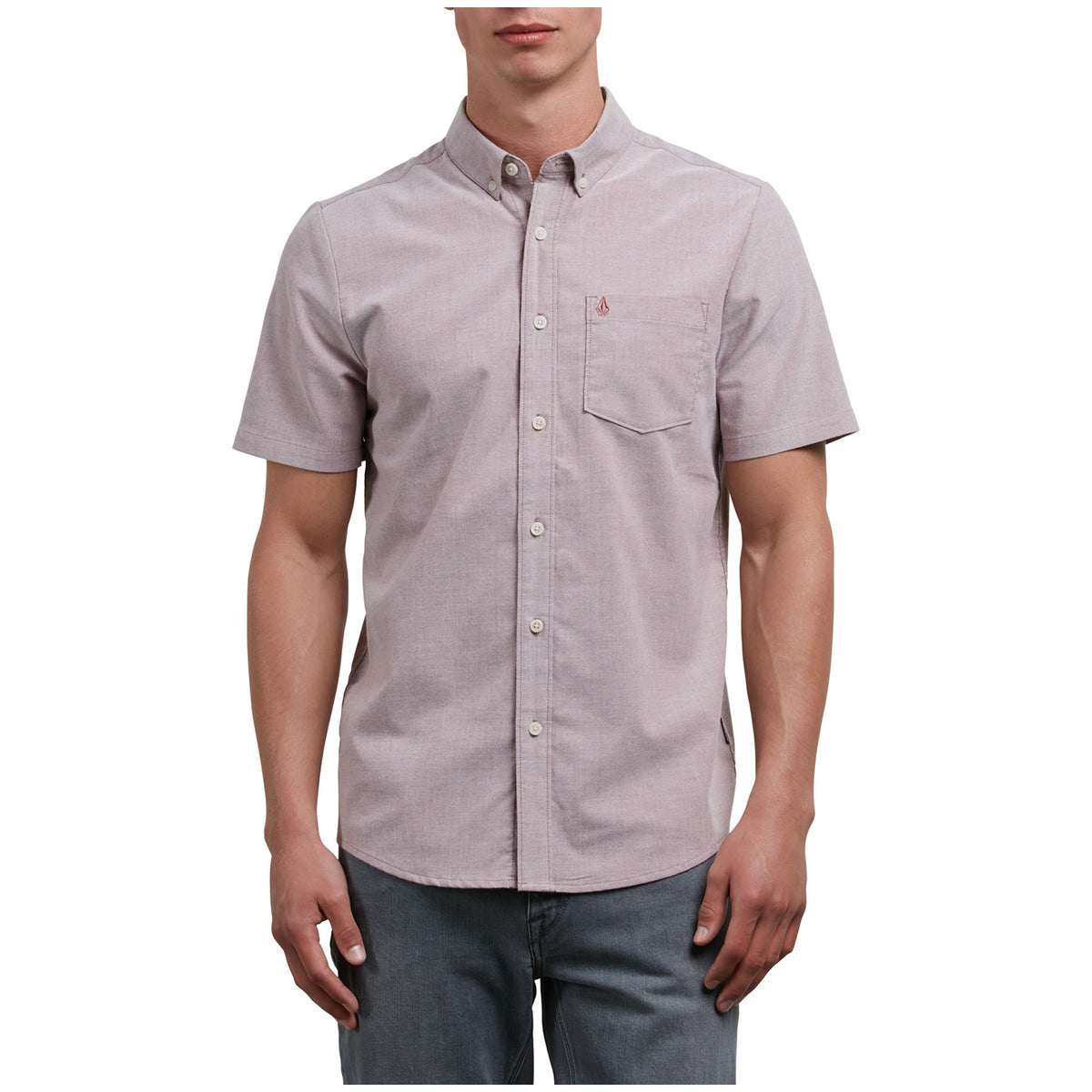 Volcom Everett Oxford Short-Sleeve Shirt Crimson