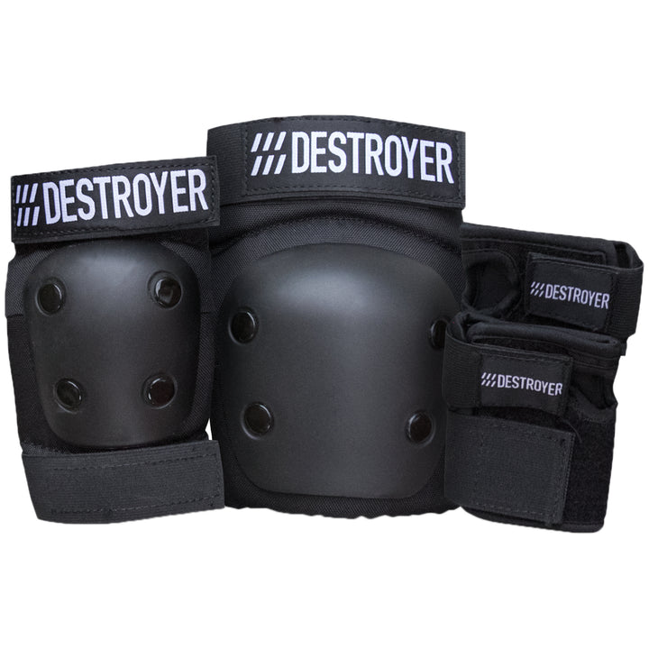 Destroyer Grom Skateboard Pad Set - Kids' Black